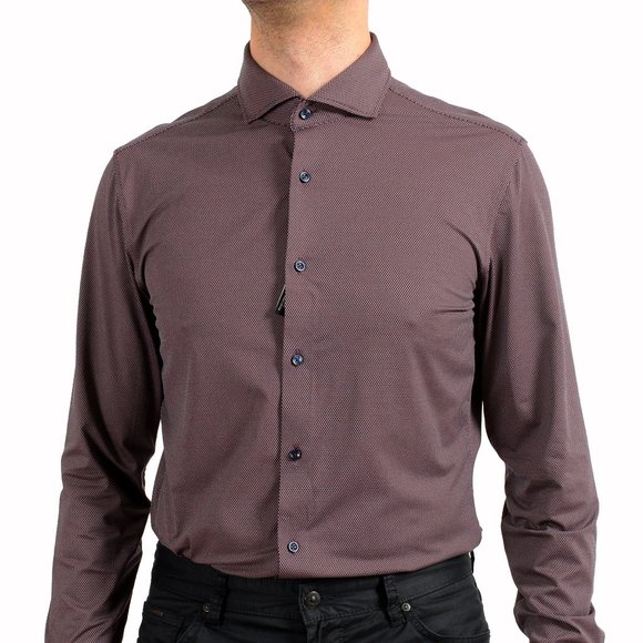 Hugo Boss Men's "Jason" Slim Fit Geometric Print Long Sleeve Dress Shirt - Picture 4 of 9